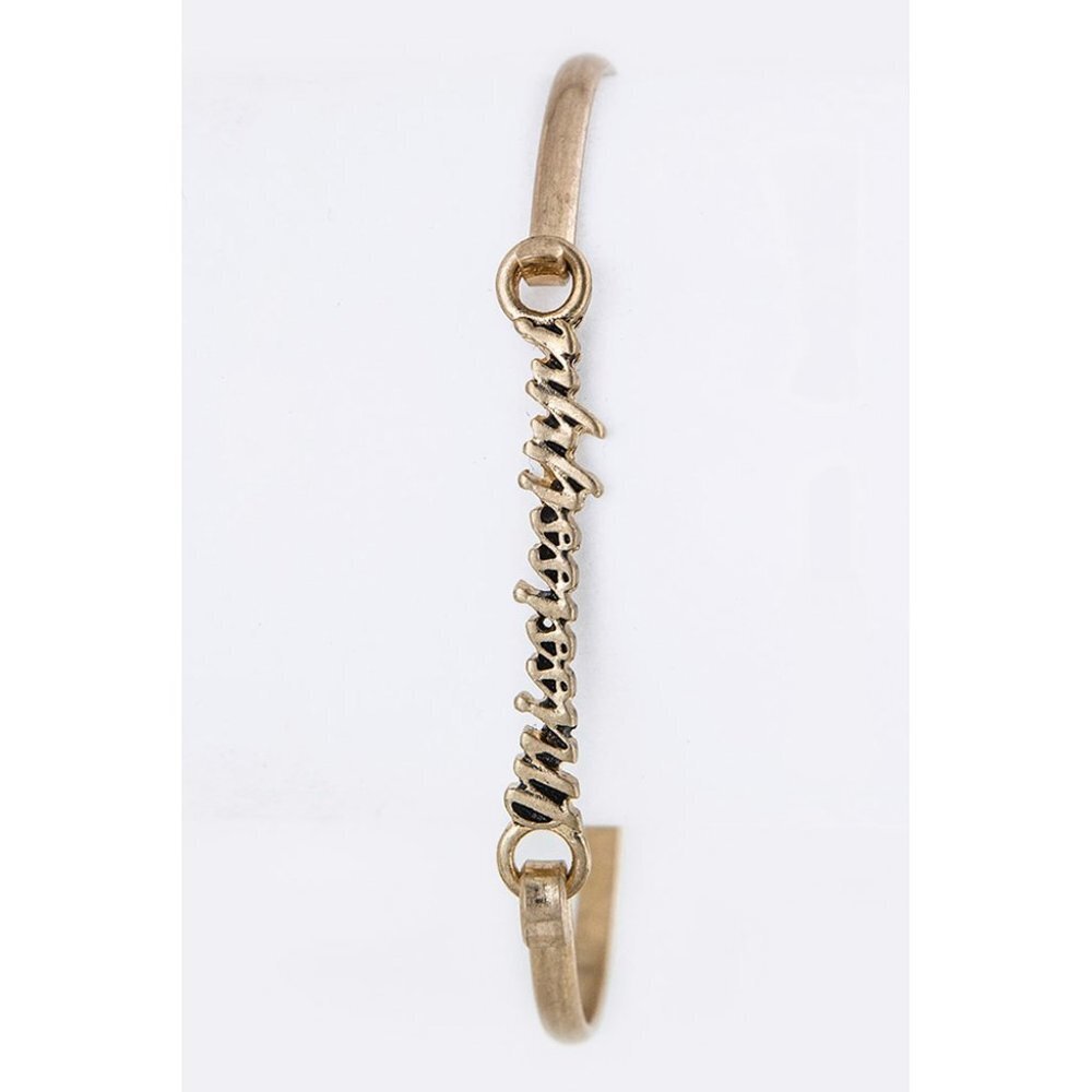 New Stylish Thin Mississippi State Hook Bangle Women Bracelet Jewelry - Gold